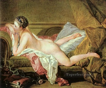 古典的 Painting - ソファの上のヌード フランソワ・ブーシェ クラシック ロココ